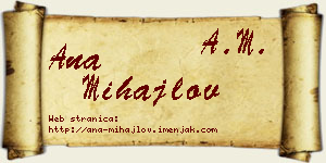 Ana Mihajlov vizit kartica